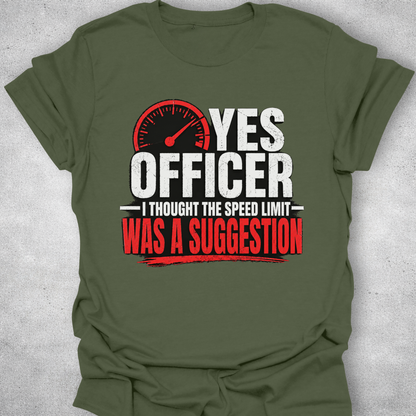 Speed Limit Suggestion Funny Car Shirt